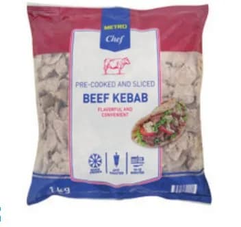 Sliced beef kebab