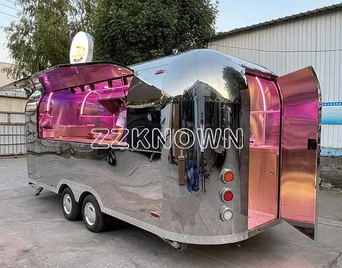 KN-QF-1 stainless steel Airstream food trailer