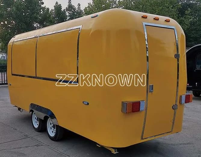 KN-QF-5 stainless steel Airstream food trailer