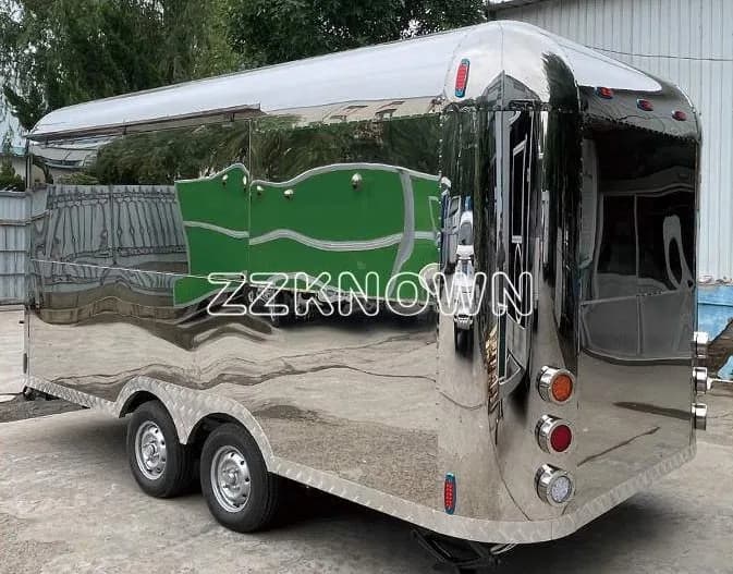 KN-QF-7 stainless steel Airstream food trailer