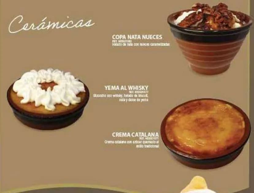 Frozen desserts in ceramic pots